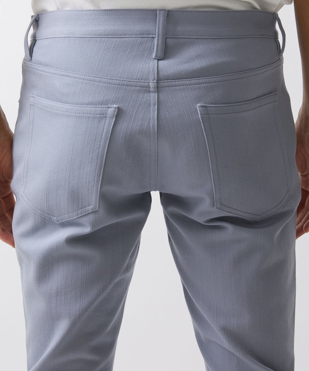 MNLTW50170 MICHEL KLEIN HOMME(ミッシェルクラン オム) プレビアシャンブレー5ポケットパンツ 撥水 ライトブルー