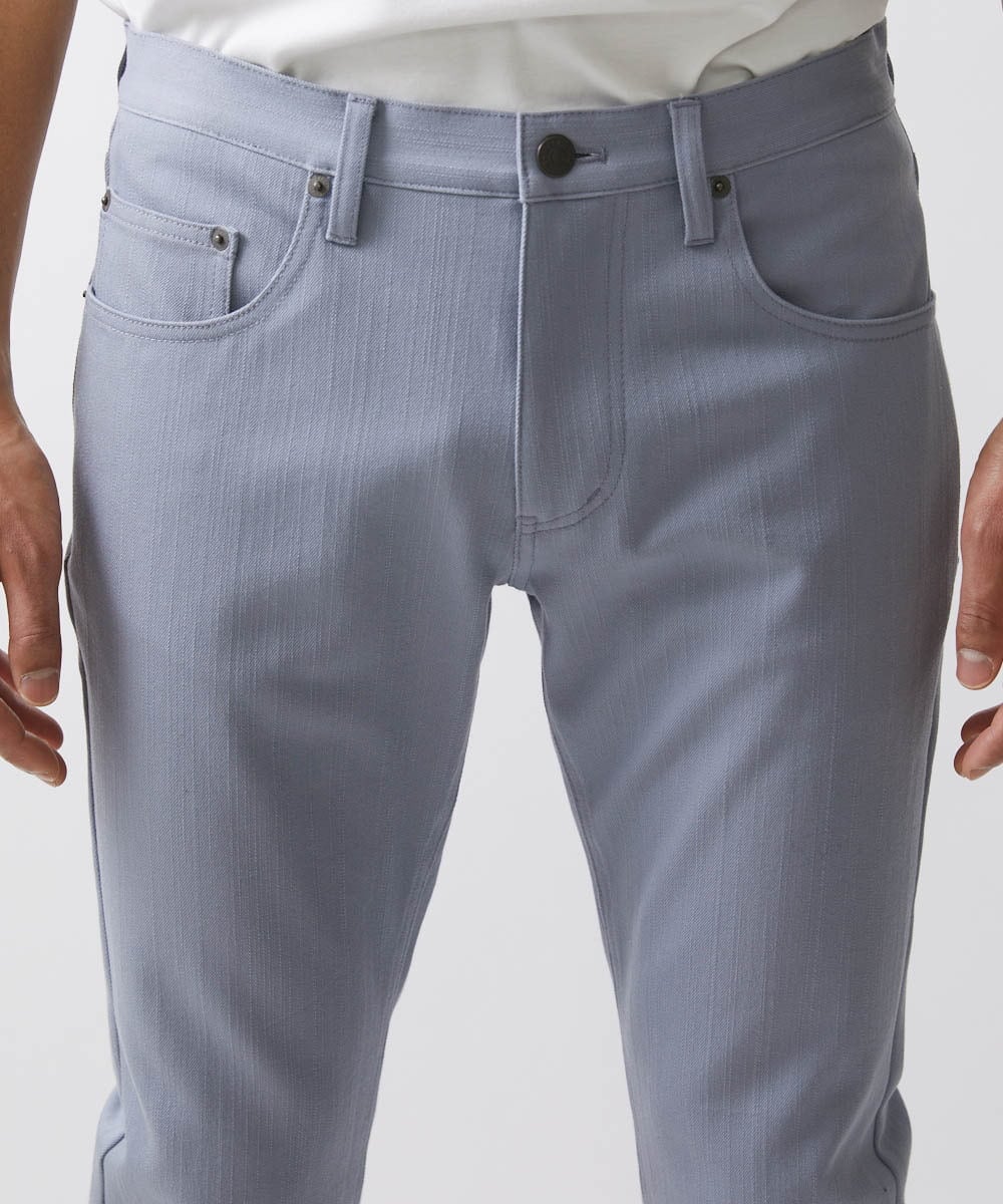 MNLTW50170 MICHEL KLEIN HOMME(ミッシェルクラン オム) プレビアシャンブレー5ポケットパンツ 撥水 ライトブルー