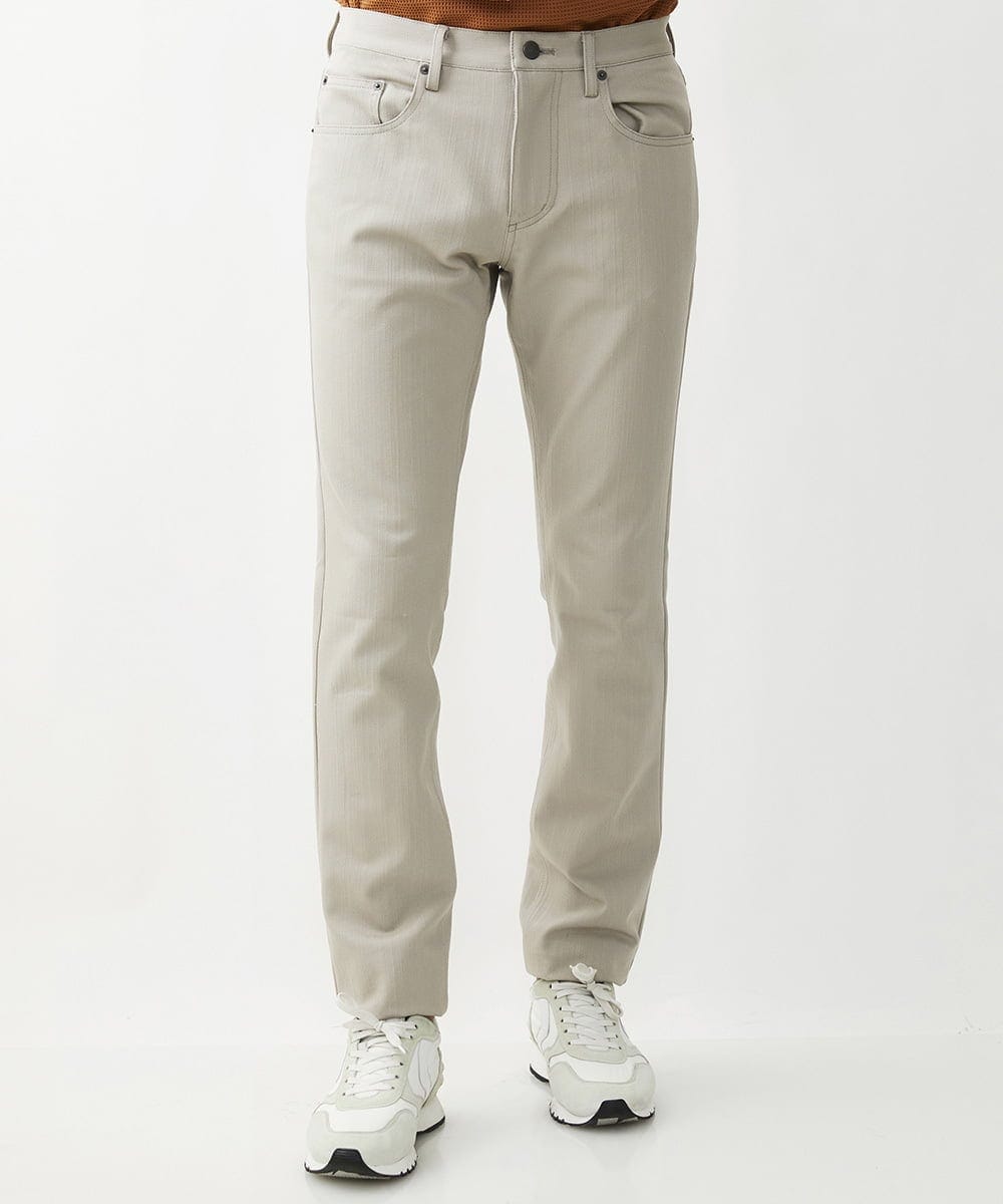 MNLTW50170 MICHEL KLEIN HOMME(ミッシェルクラン オム) プレビアシャンブレー5ポケットパンツ 撥水 ベージュ