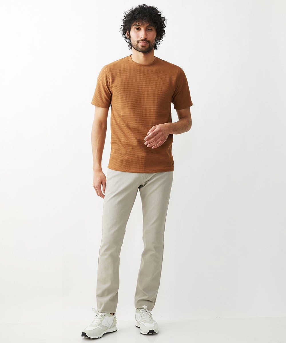 MNLTW50170 MICHEL KLEIN HOMME(ミッシェルクラン オム) プレビアシャンブレー5ポケットパンツ 撥水 ベージュ