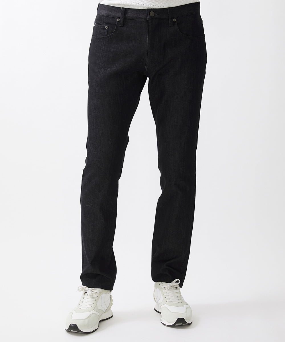 MNLTW50170 MICHEL KLEIN HOMME(ミッシェルクラン オム) プレビアシャンブレー5ポケットパンツ 撥水 ブラック
