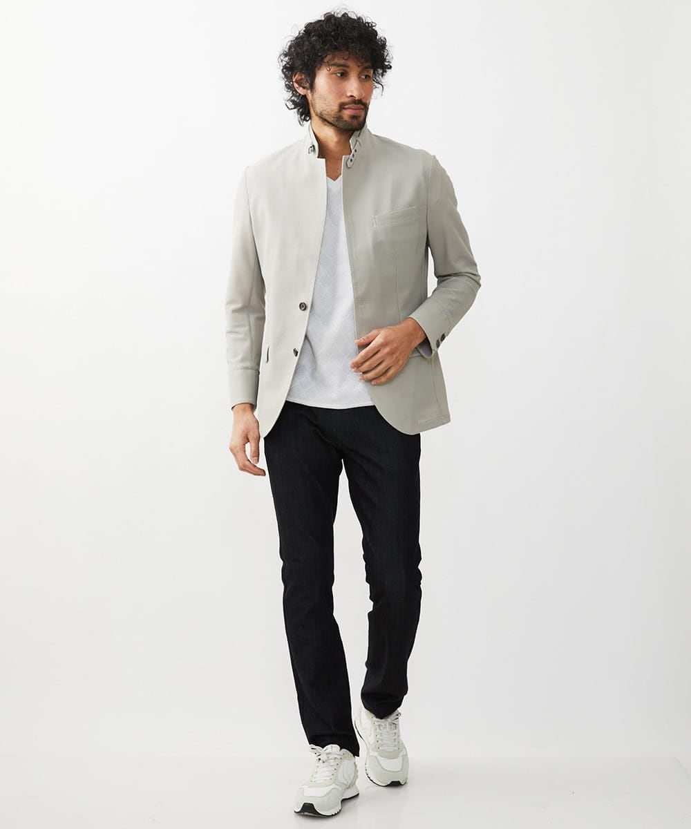MNLTW50170 MICHEL KLEIN HOMME(ミッシェルクラン オム) プレビアシャンブレー5ポケットパンツ 撥水 ブラック