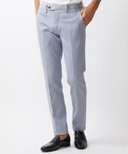 MNLTW55190 MICHEL KLEIN HOMME(ミッシェルクラン オム) プレビアシャンブレースラックスパンツ 撥水 ライトブルー