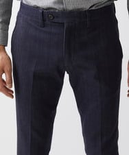 MNLTW55190 MICHEL KLEIN HOMME(ミッシェルクラン オム) プレビアシャンブレースラックスパンツ 撥水 ネイビー