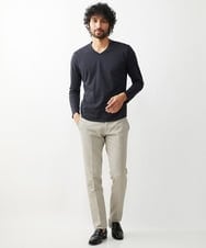 MNLTW55190 MICHEL KLEIN HOMME(ミッシェルクラン オム) プレビアシャンブレースラックスパンツ 撥水 ベージュ