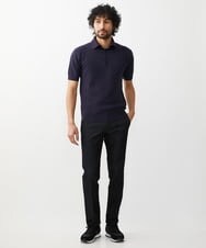 MNLTW55190 MICHEL KLEIN HOMME(ミッシェルクラン オム) プレビアシャンブレースラックスパンツ 撥水 ブラック