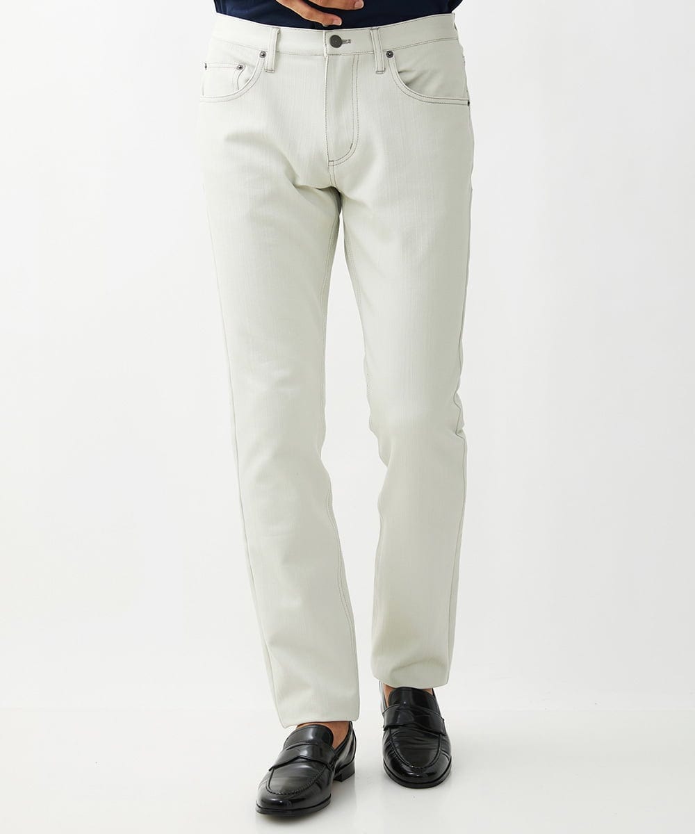 MNLTX50170 MICHEL KLEIN HOMME(ミッシェルクラン オム) プレビアシャンブレー5ポケットパンツ 撥水 ベージュ