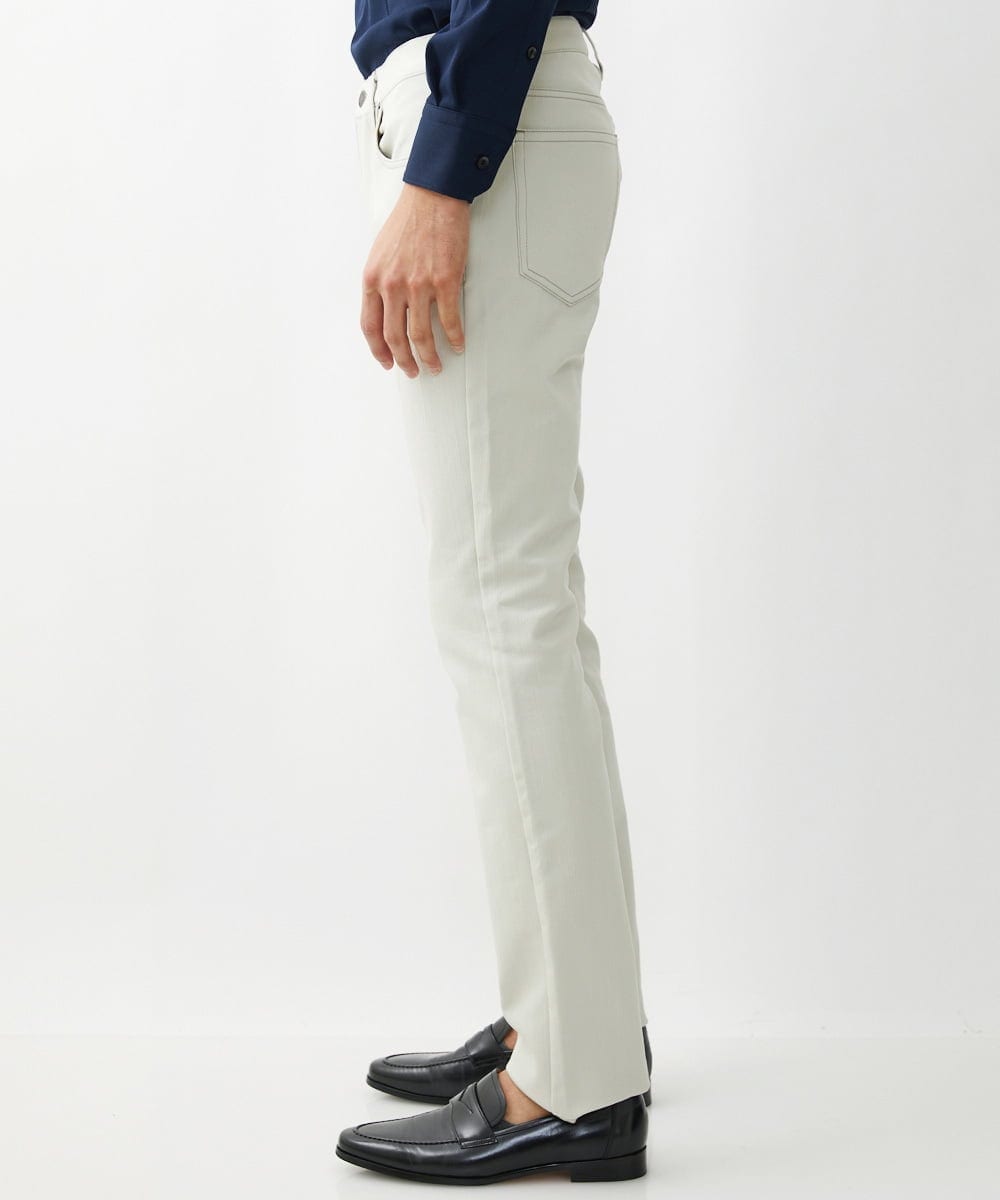 MNLTX50170 MICHEL KLEIN HOMME(ミッシェルクラン オム) プレビアシャンブレー5ポケットパンツ 撥水 ベージュ