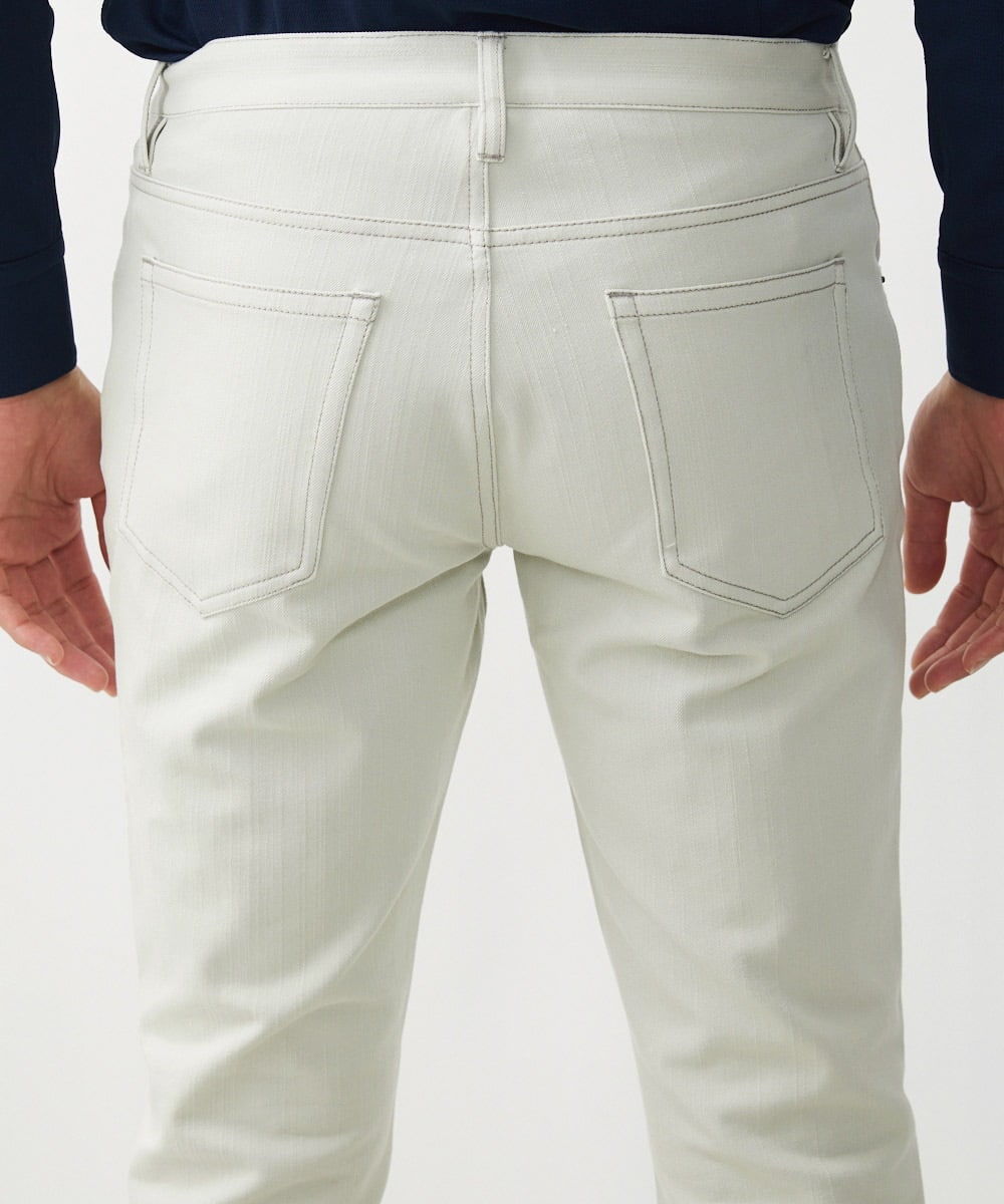 MNLTX50170 MICHEL KLEIN HOMME(ミッシェルクラン オム) プレビアシャンブレー5ポケットパンツ 撥水 ベージュ
