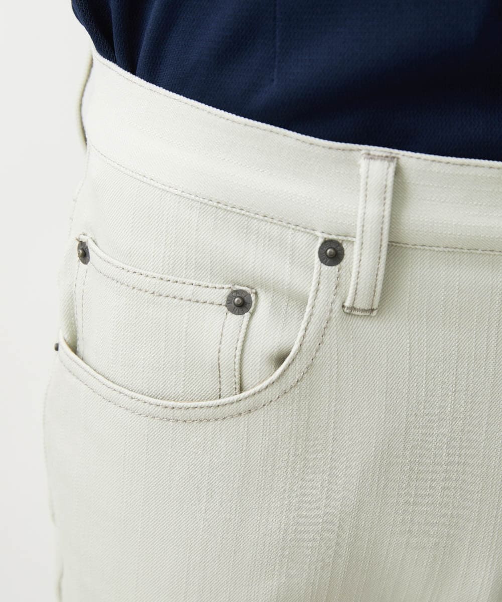 MNLTX50170 MICHEL KLEIN HOMME(ミッシェルクラン オム) プレビアシャンブレー5ポケットパンツ 撥水 ベージュ