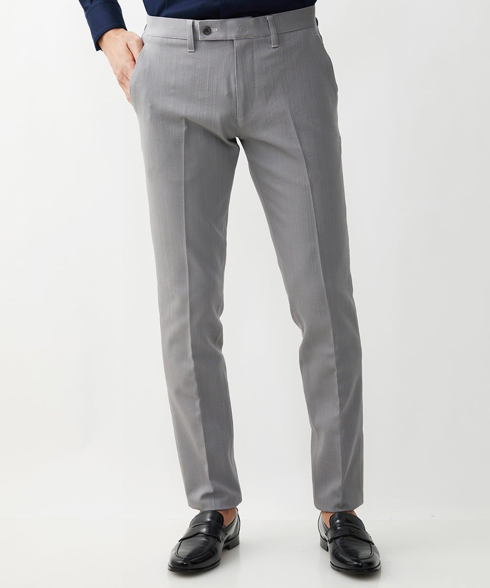 MNLTX55190 MICHEL KLEIN HOMME(ミッシェルクラン オム) プレビアシャンブレースラックスパンツ 撥水 グレー