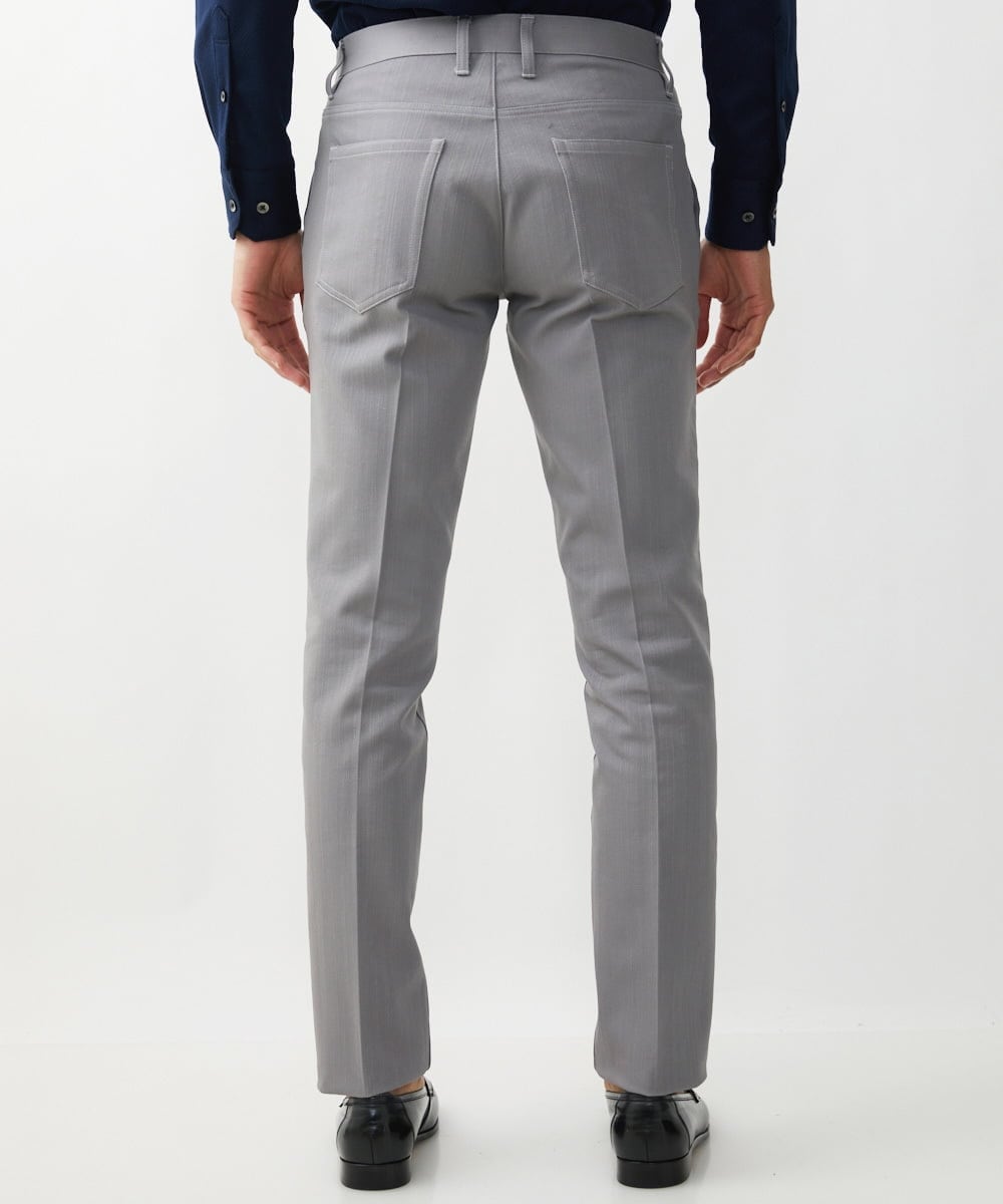 MNLTX55190 MICHEL KLEIN HOMME(ミッシェルクラン オム) プレビアシャンブレースラックスパンツ 撥水 グレー
