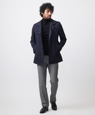 MNUAA01530 MICHEL KLEIN HOMME(ミッシェルクラン オム) ウール調スタンドカラーショートコート ネイビー