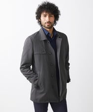 MNUAA01530 MICHEL KLEIN HOMME(ミッシェルクラン オム) ウール調スタンドカラーショートコート ダークグレー