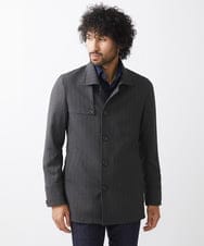MNUAA01530 MICHEL KLEIN HOMME(ミッシェルクラン オム) ウール調スタンドカラーショートコート ダークグレー