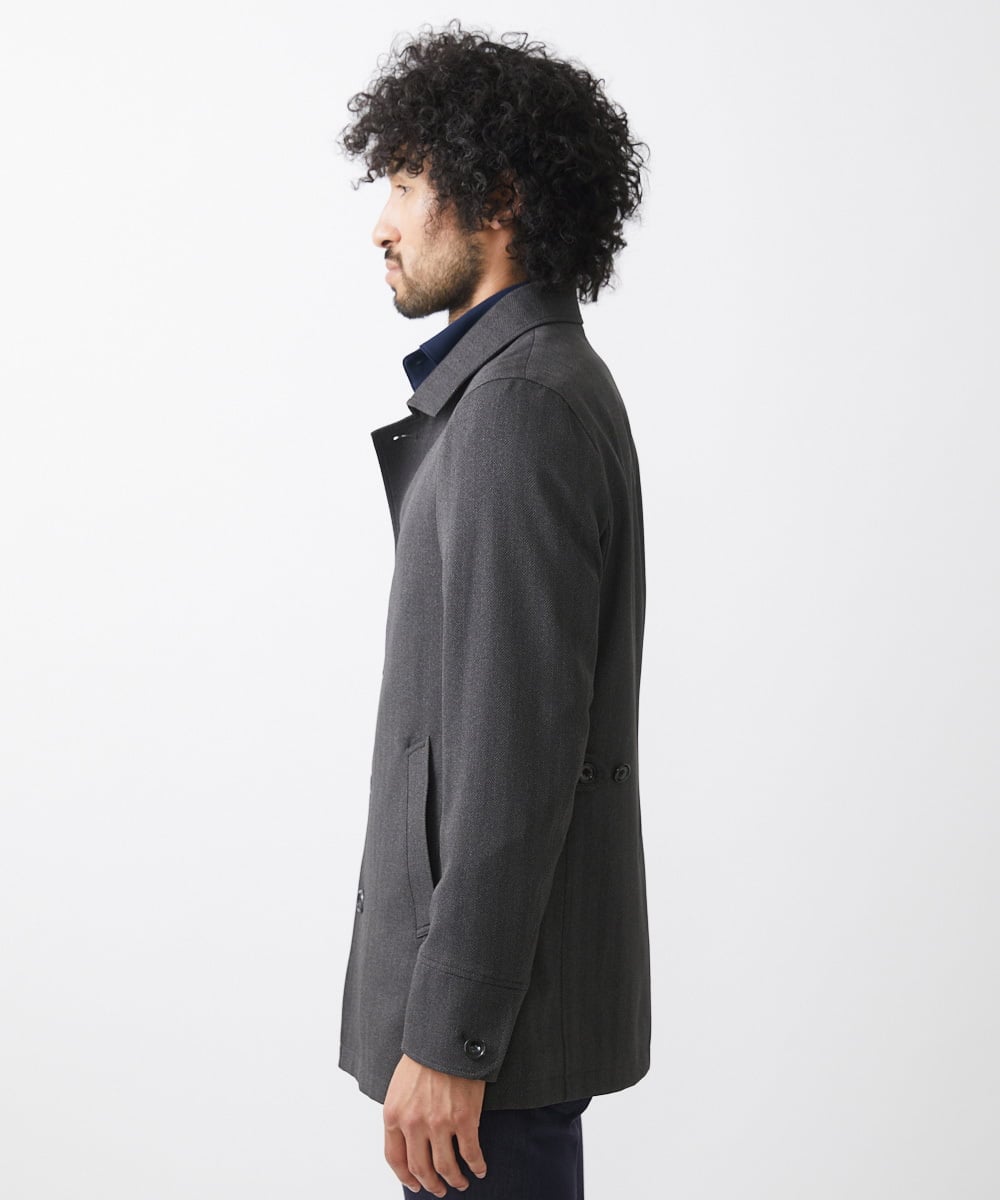 MNUAA01530 MICHEL KLEIN HOMME(ミッシェルクラン オム) ウール調スタンドカラーショートコート ダークグレー