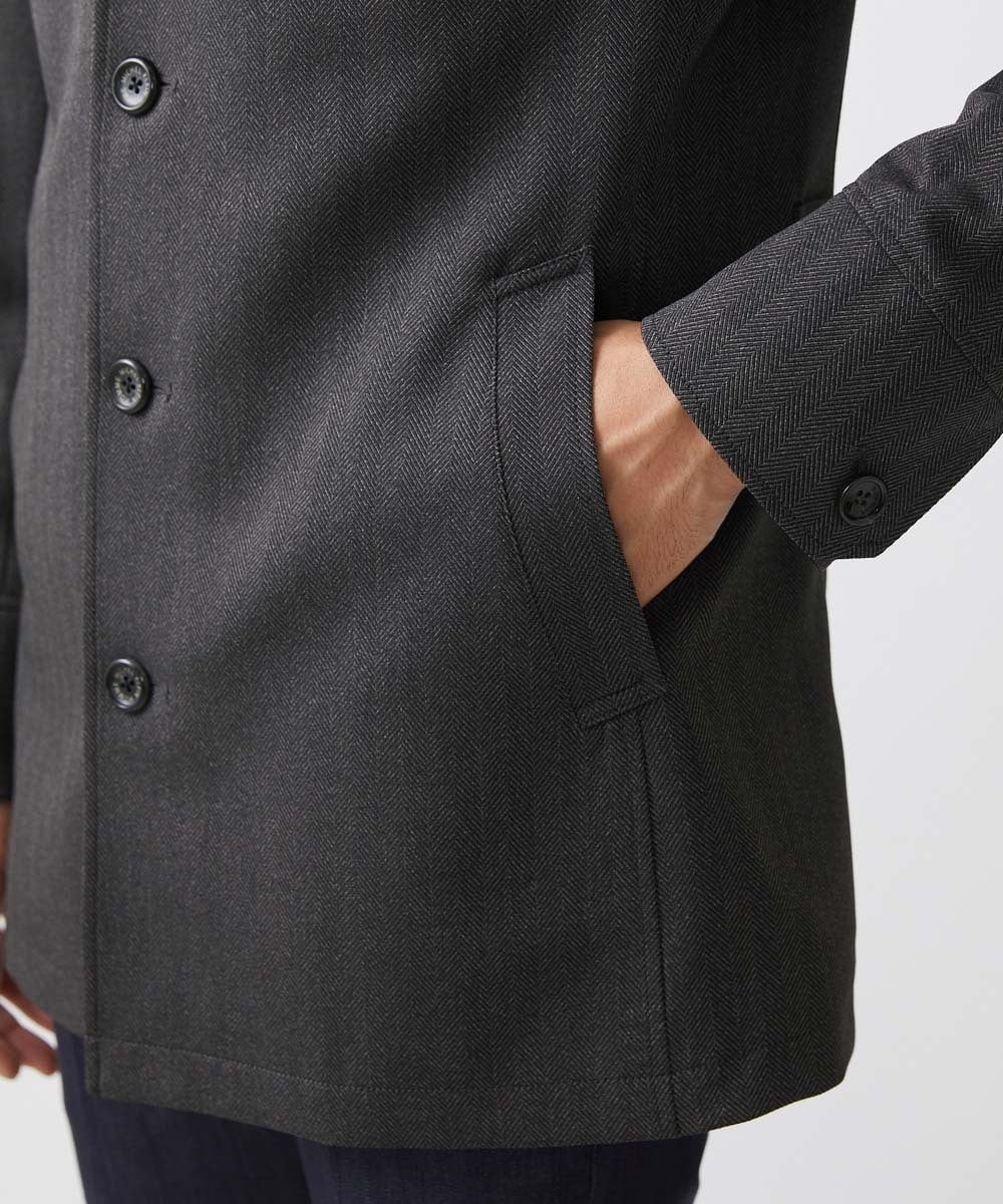 MNUAA01530 MICHEL KLEIN HOMME(ミッシェルクラン オム) ウール調スタンドカラーショートコート ダークグレー