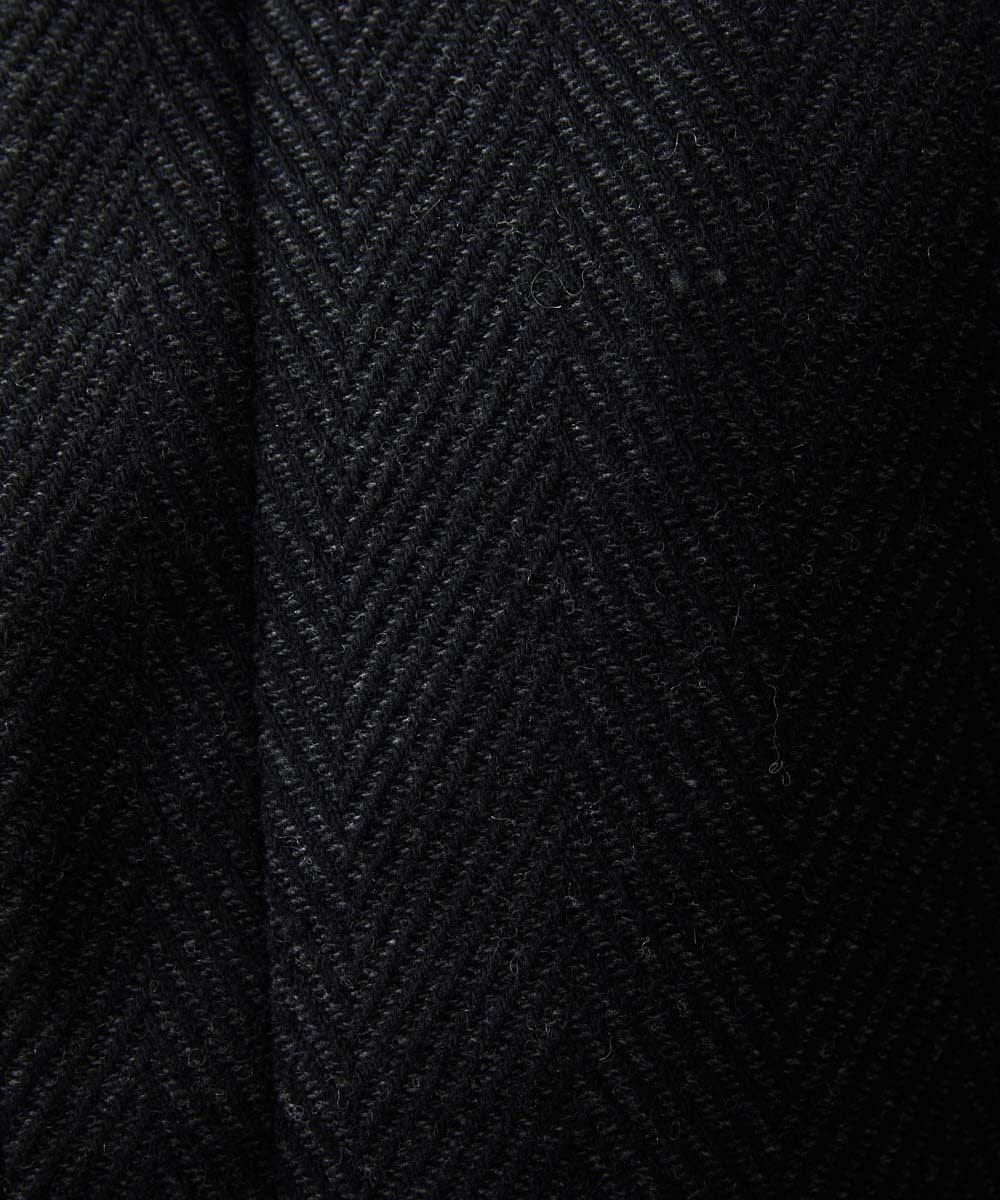 MNUAA13690 MICHEL KLEIN HOMME(ミッシェルクラン オム) へリンボン柄ウールコート ブラック