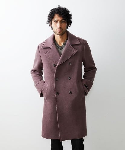 MNUAS36790 MICHEL KLEIN HOMME ヘリンボンロング丈コート