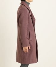 MNUAS36790 MICHEL KLEIN HOMME(ミッシェルクラン オム) ヘリンボンロング丈コート パープル