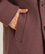 MNUAS36790 MICHEL KLEIN HOMME(ミッシェルクラン オム) ヘリンボンロング丈コート パープル