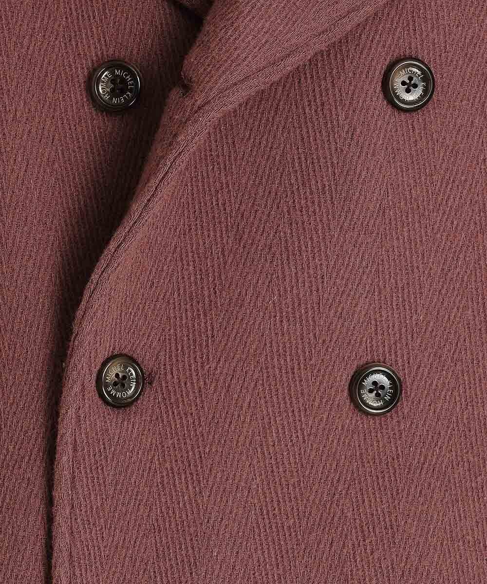MNUAS36790 MICHEL KLEIN HOMME(ミッシェルクラン オム) ヘリンボンロング丈コート パープル