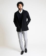 MNUAV11590 MICHEL KLEIN HOMME(ミッシェルクラン オム) スタンドカラーハーフコート ネイビー
