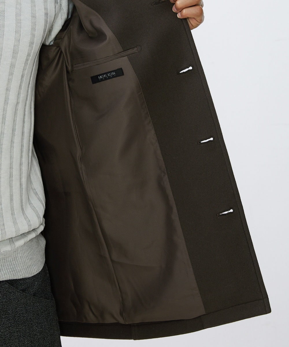 MNUAV11590 MICHEL KLEIN HOMME(ミッシェルクラン オム) スタンドカラーハーフコート ブラウン