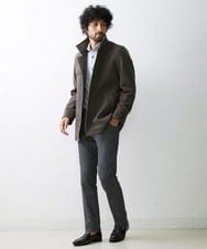 MNUAV11590 MICHEL KLEIN HOMME(ミッシェルクラン オム) スタンドカラーハーフコート ブラウン