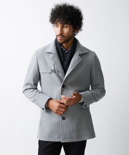 MNUAV11590 MICHEL KLEIN HOMME スタンドカラーハーフコート