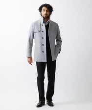 MNUAV11590 MICHEL KLEIN HOMME(ミッシェルクラン オム) スタンドカラーハーフコート グレー