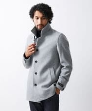 MNUAV11590 MICHEL KLEIN HOMME(ミッシェルクラン オム) スタンドカラーハーフコート グレー