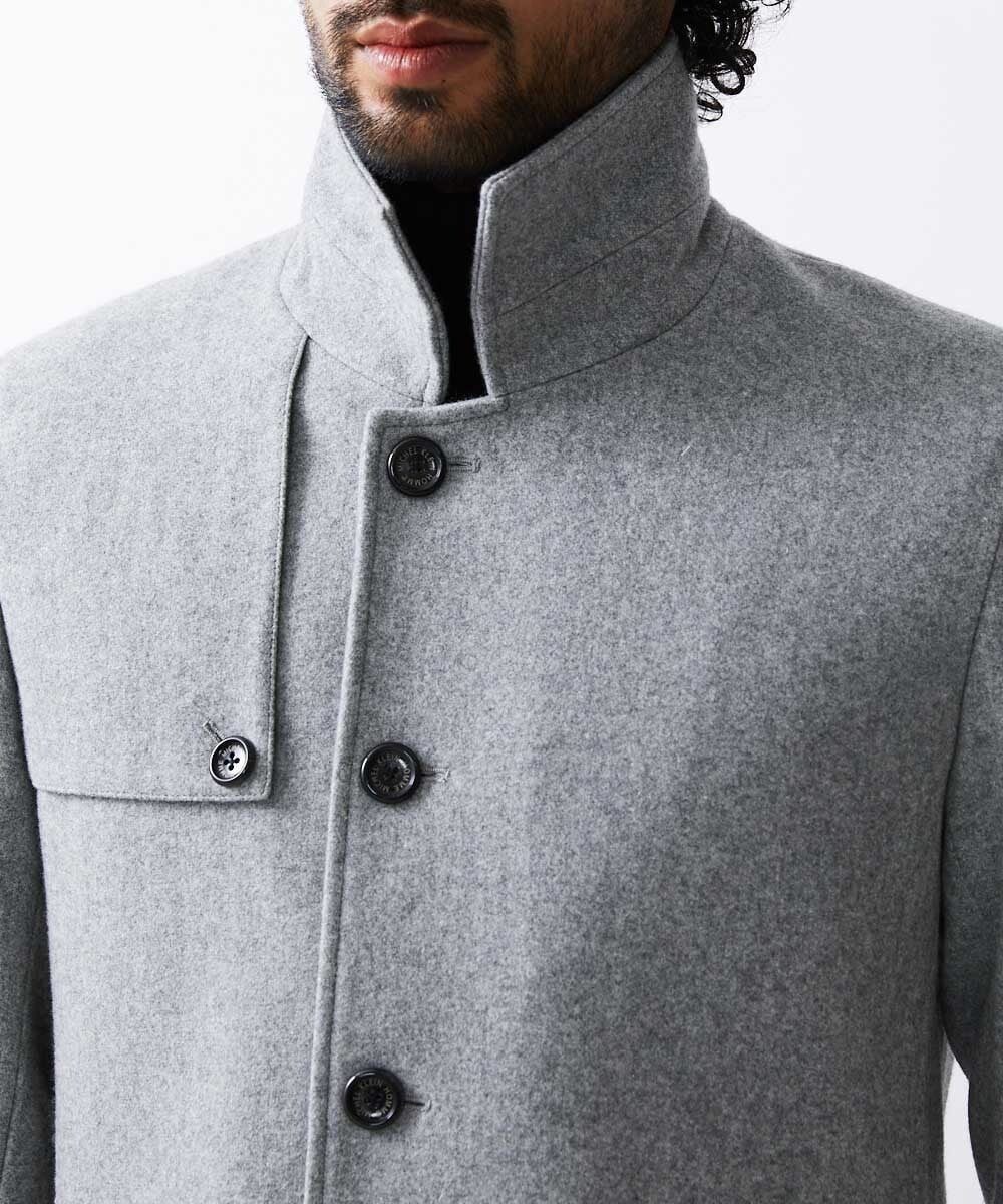MNUAV11590 MICHEL KLEIN HOMME(ミッシェルクラン オム) スタンドカラーハーフコート グレー