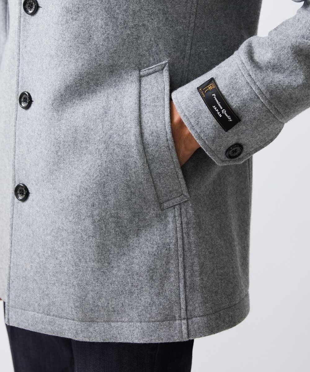 MNUAV11590 MICHEL KLEIN HOMME(ミッシェルクラン オム) スタンドカラーハーフコート グレー
