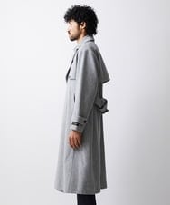 MNUAV12790 MICHEL KLEIN HOMME(ミッシェルクラン オム) ウールダブルブレストマキシコート グレー