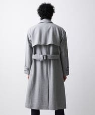 MNUAV12790 MICHEL KLEIN HOMME(ミッシェルクラン オム) ウールダブルブレストマキシコート グレー