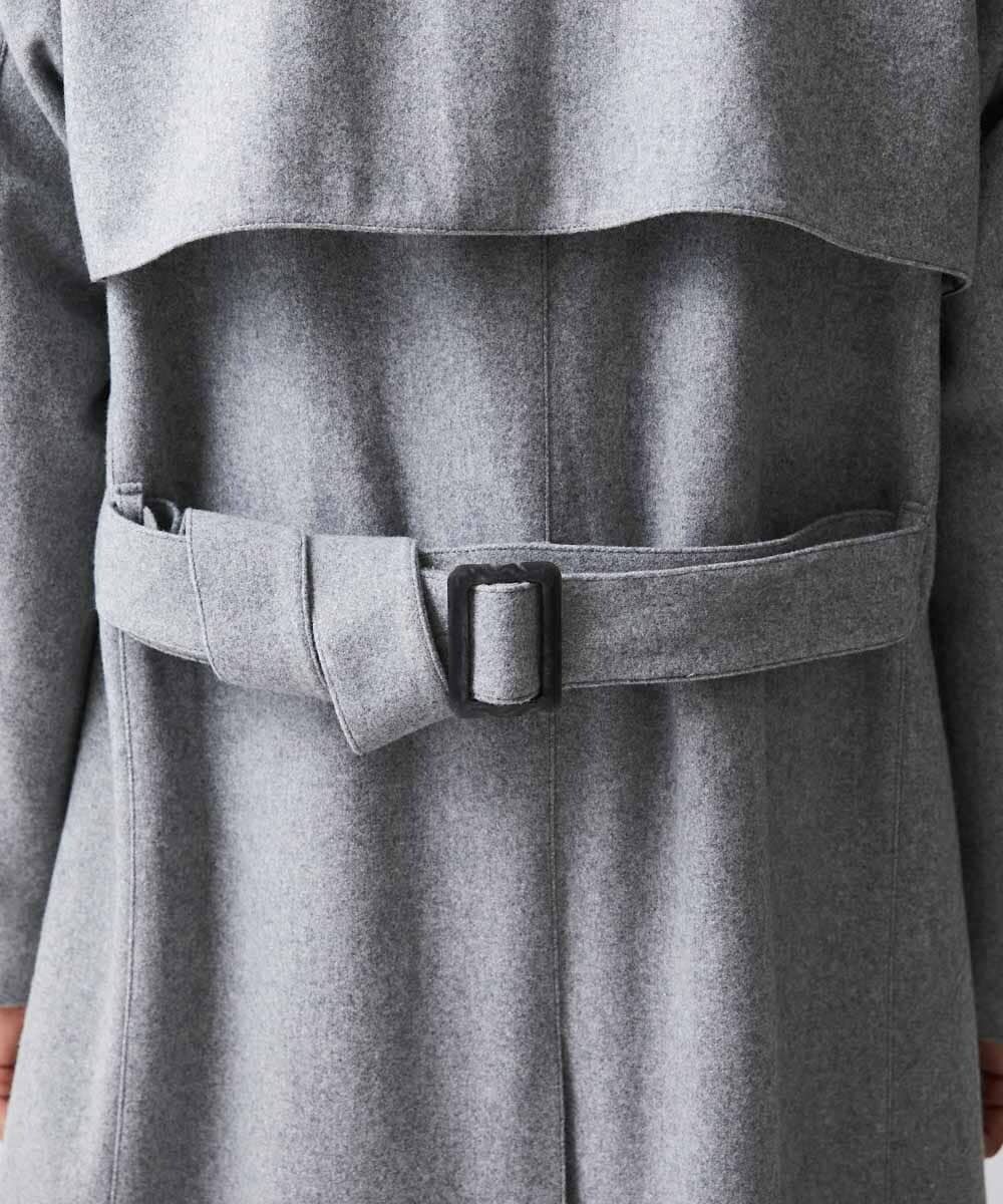 MNUAV12790 MICHEL KLEIN HOMME(ミッシェルクラン オム) ウールダブルブレストマキシコート グレー