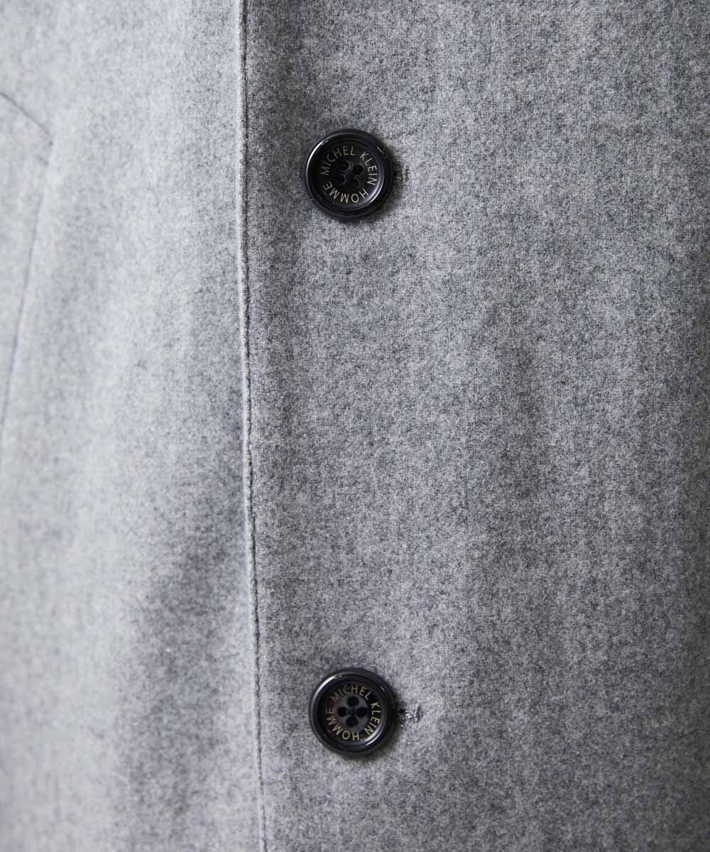 MNUAV12790 MICHEL KLEIN HOMME(ミッシェルクラン オム) ウールダブルブレストマキシコート グレー
