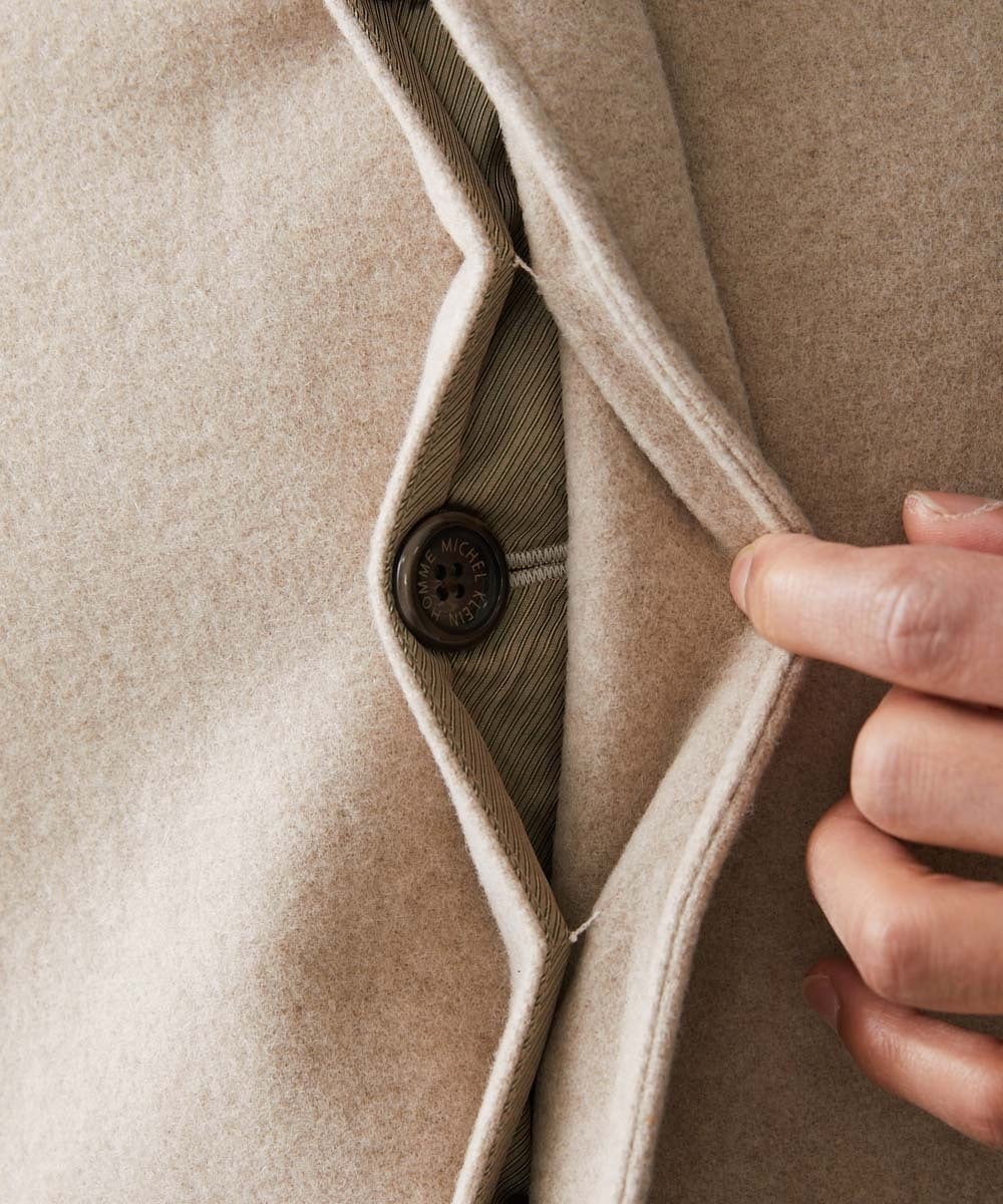 MNUAV34690 MICHEL KLEIN HOMME(ミッシェルクラン オム) ウールロングコート オフホワイト(81)