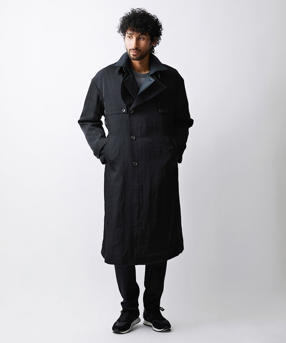 MNUAV81650 MICHEL KLEIN HOMME(ミッシェルクラン オム) ダブルブレストマキシコート ブラック(94)