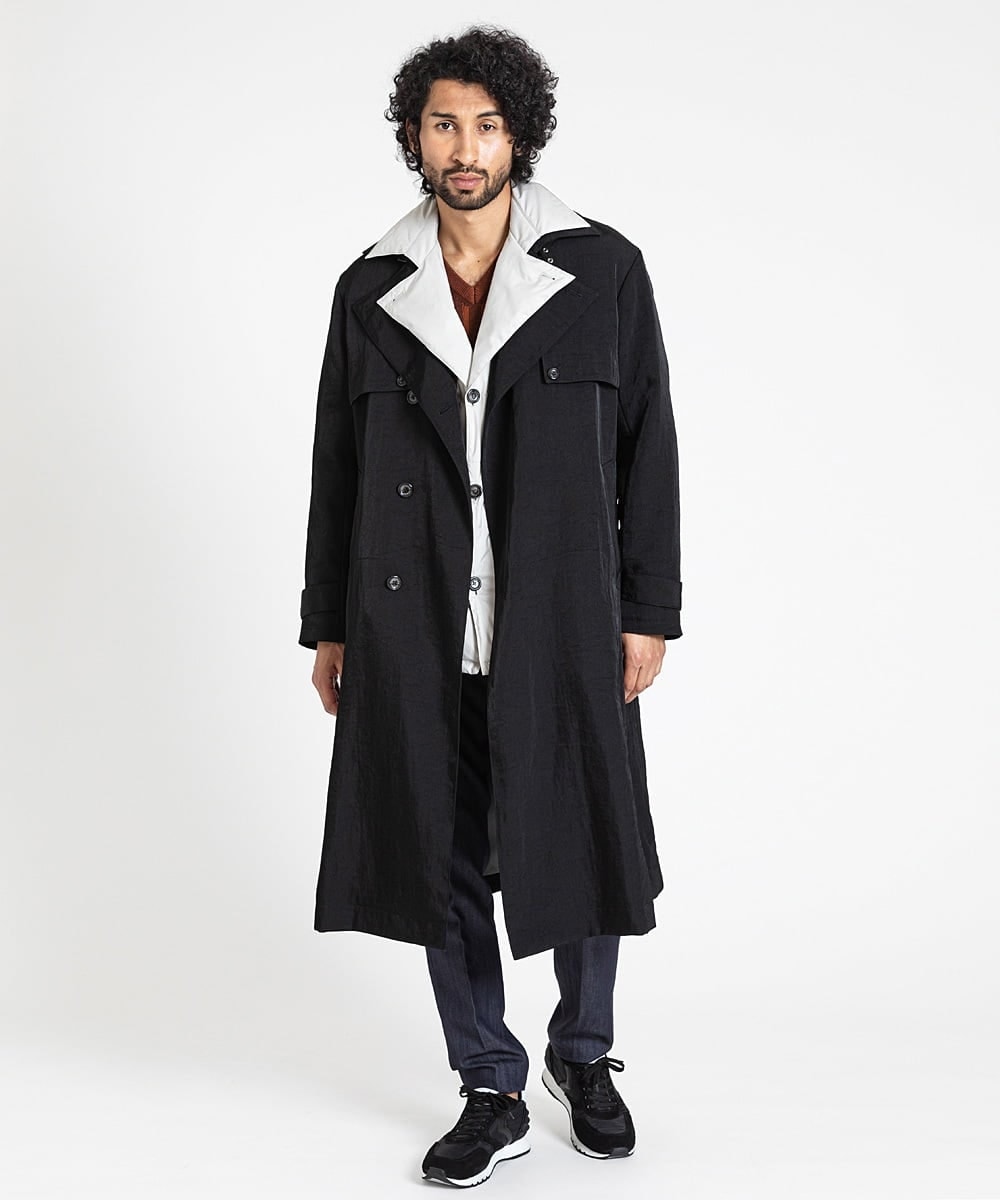 MNUAV81650 MICHEL KLEIN HOMME(ミッシェルクラン オム) ダブルブレストマキシコート ブラック(94)