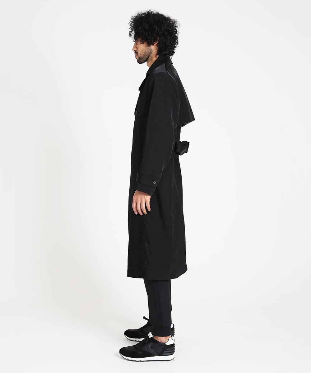 MNUAV81650 MICHEL KLEIN HOMME(ミッシェルクラン オム) ダブルブレストマキシコート ブラック(94)