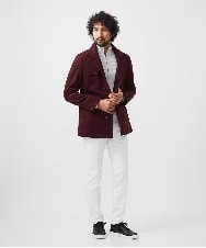 MNUCC11590 MICHEL KLEIN HOMME(ミッシェルクラン オム) スタンドカラーウールコート パープル