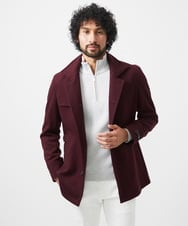 MNUCC11590 MICHEL KLEIN HOMME(ミッシェルクラン オム) スタンドカラーウールコート パープル