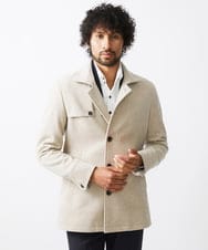 MNUCC11590 MICHEL KLEIN HOMME(ミッシェルクラン オム) スタンドカラーウールコート ベージュ