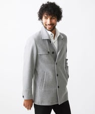 MNUCC11590 MICHEL KLEIN HOMME(ミッシェルクラン オム) スタンドカラーウールコート グレー