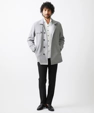 MNUCC11590 MICHEL KLEIN HOMME(ミッシェルクラン オム) スタンドカラーウールコート グレー