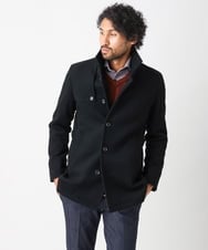 MNUCC11590 MICHEL KLEIN HOMME(ミッシェルクラン オム) スタンドカラーウールコート ブラック