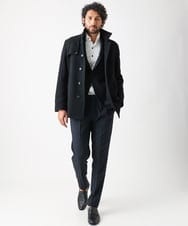 MNUCC11590 MICHEL KLEIN HOMME(ミッシェルクラン オム) スタンドカラーウールコート ブラック