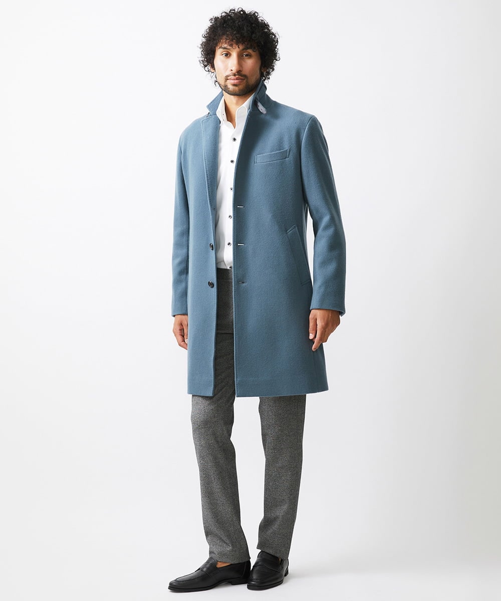 MNUCC12690 MICHEL KLEIN HOMME(ミッシェルクラン オム) コンバーチブルウールチェスターコート ライトブルー
